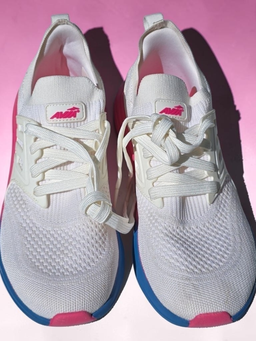 AVIA White Women’s Caged Knit Walking Sneaker Size 9 - Picture 1 of 6